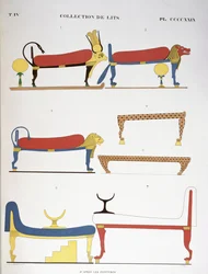 Sammlung antiker ägyptischer Betten, 1839-45